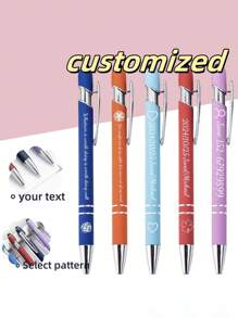 Pulpen Ballpoint Warna-warni yang Dapat Disesuaikan, Personalisasi dengan Pola, Teks, Hadiah Liburan, Hadiah Natal, Informasi Kustom, Iklan Kembali ke Sekolah, Perlengkapan Sekolah - MultiWarna - View 1