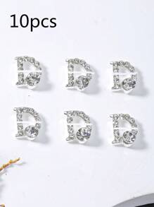 Gold Letter D Nail Charms Full Rhinestone 10pcs 3D Alloy Flash Nail Art Decorations DIY For Girls Nail Gems Nail Supplies For Versatile DIY Accessories Adorn Nails Shoes Clothes Bags More - Multicolor - View 15