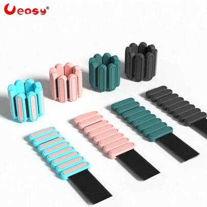 Ueasy 2件套可调节腕/踝负重带，男女通用，适合步行、跑步、普拉提、健身房锻炼、慢跑、瑜伽、力量训练，每对450克/1磅，硅胶材质，防水防汗