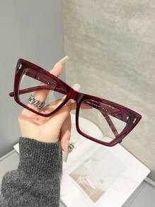 1 pieza Gafas con montura cuadrada de moda y versátiles con lentes transparentes, estilo universitario - multicolor - Ver 8