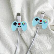 2pcs Video Game Controller Design Cable Protectors, Cord Organizers, Data Cord Protective Sleeves Charger Protector - Multicolor - View 9