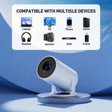 New Mini Projector,1080P Support, Suitable For Bedroom, Dormitory,Online Course,Fitness,Outdoor,Camping Room, Living Room,Student, Mini Bedroom Projector. - EU C Type Plug(220-240V) - View 4