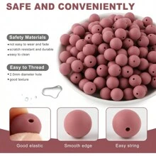 30 peças/20 peças 12mm/15mm Contas de Silicone, Usadas para Fabricação de Chaveiros, Contas Solta de Silicone para Fabricação de Pulseiras e Colares, e Contas de Silicone Circular para Canetas