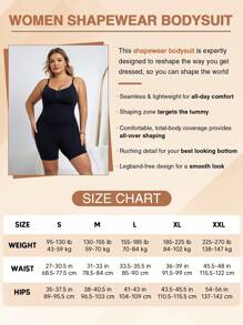 Monos De Control De Barriga De Alta Elasticidad Suave Y Cómodo Para Mujeres De Talla Grande - Negro - Ver 4