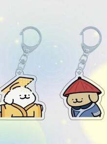 2pcs Japanese Anime Characters Double-Sided Photo Acrylic Keychain Couple Student Bag Jewelry Gift - Multicolor - View 11