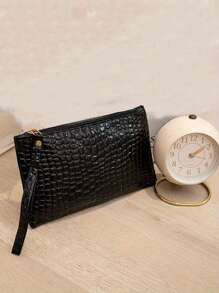 1PC Simple Crocodile Pattern Zipper Clutch Wallet, Minimalist Coin Purse, For Women, Wallet,Portable Multifunctional Zipper Bag, Lightweight Modern Business Credit Card ID Card Money Cash Business Casual For Women Wallets ,Long Wallets For Teacher Girlfriend Gifts - Multicolor - View 2