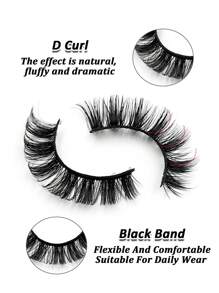 Sibeuna 14 Pairs D-Curl Natural Fluffy Soft Thick False Eyelashes, Create Dramatic Messy Faux Mink Lash Makeup - Bulu Mata Alami - View 4