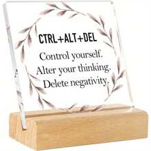 Funny Office Desk Sign, Cute Office Decor Gifts, Office Table Acrylic Decorations Supplies For Women Men, Desk Accessories For Coworker Boss Leader Friends - Transparent - View 1