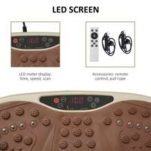 HOMCOM Vibration Plate Machine Fitness Body Shaper Slim Trainer Exercise Workout Home Gym Music Remote Power - Brown - View 6