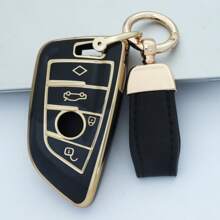 Funda para llave del coche, estuche de llave para BMW para X1, X2, X3, X5, X6, Serie 2, 5, 6, 7, Serie 3, 4, protector de llave inteligente con 2 a 4 botones, a prueba de polvo y anti-caída, elegante y de alta gama