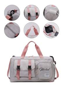 Bolsa de viaje personalizada con nombre, bolso de mano personalizado, bolso de hombro, bolso cruzado, bolsa de gimnasio, bolsa de fin de semana, bolsa con múltiples bolsillos para zapatos, bolsa de aseo con compartimentos para húmedo y seco, neceser de aseo - Multicolor - Ver 9