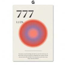 1 pieza Póster de arte de números angelicales de estilo moderno,impresiones de arte de gradiente de color estético, pintura en lienzo vintage para decoración de pared del hogar sin marco