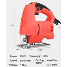710W Jig Saw 3000RPM Corded Electric Jigsaw 6 Variable Speeds Jigsaw Tool Kit US