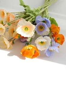 1pc Artificial Flowers Wedding Simulation Poppies Wedding Decoration Home Decoration Ornaments Silk Flowers Flowers Gifts Birthday Graduation