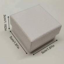 1 pieza Caja de almacenamiento de joyas minimalista con diseño de litchi blanco, tapa tipo cielo y tierra, caja de joyería para aretes, collares y anillos, regalo para mujeres - Blanco - Ver 5