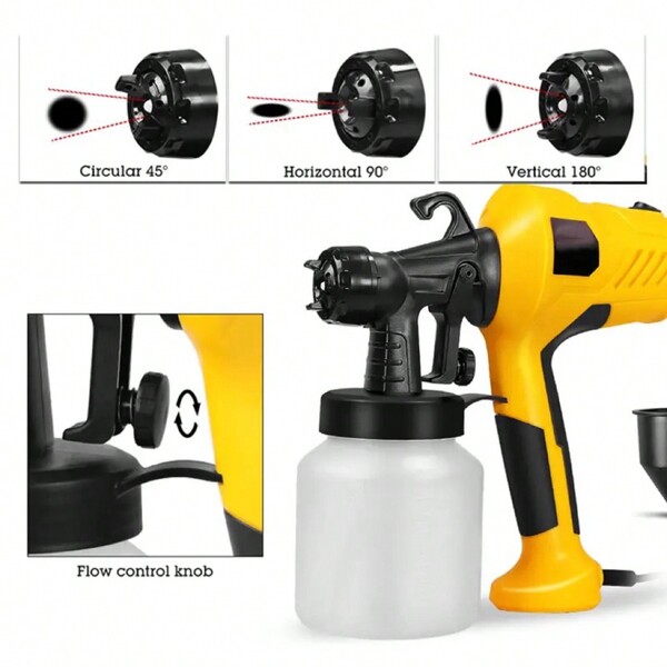 Pulverizador de pintura eléctrico para coche, aerógrafo de 32000RPM, 400W, 110V/220V, 800ML, 700ML/min, Kit de cuidado automático, accesorios para motocicleta PISTOLA DE PULVERIZACIÓN con enchufe europeo/estadounidense, pulverizador de pintura eléctrico portátil, 3 boquillas, fácil pulverización, pistola de Chocolate, herramienta para hornear de cocina