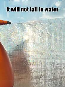 1 Roll 3D Laser Holographic Window Film, Rainbow Mosaic Effect Static Cling Privacy Window Sticker, Colorful Glass Window Decal, 17.73 Inch Wide, Suitable For Living Room, Christmas Party, LPS Christmas Backdrop - Clear - View 10