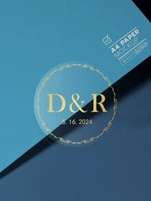 60-1000pcs Personalized Transparent Labels With Gold Leaf Detailing For Weddings & Special Events, Custom-Made Clear Adhesive Circular Stickers For Elegant Celebrations, Perfect For Invitations - 4cm - View 10