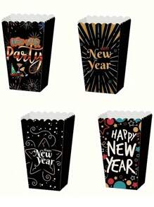2/4/8 件新年爆米花盒、零食杯、食品接触一次性用品、家庭影院派对用品、野餐、新年庆祝活动、厨房和餐厅必需品。 - 彩色 - 查看 8