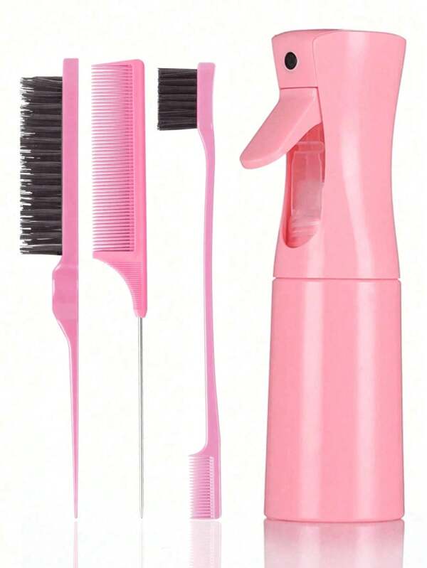 4 件/3 件/1 件喷壶梳子套装造型梳子套装，3 件光滑后发刷套装，含 1 件边缘刷 1 件发刷 1 件鼠尾梳，梳理婴儿头发的梳理刷