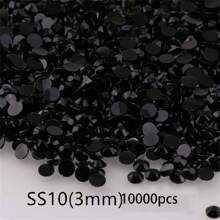 10000/5000 Pcs Bulk Pack 2-4mm Resin Non-Hotfix Rhinestone Loose Flat Bottom Plastic Crystal DIY Sparkly Strass Stones, Diamond Art Supplies