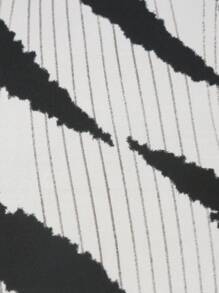 1 件斑马纹弹力沙发套，防尘，防滑，适用于客厅、卧室、办公室，可机洗，四季皆宜，几何图案 - 黑與白 - 查看 6