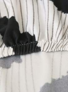 1 件斑马纹弹力沙发套，防尘，防滑，适用于客厅、卧室、办公室，可机洗，四季皆宜，几何图案 - 黑與白 - 查看 8