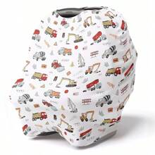 1pc Farmhouse Style Printed Multipurpose Baby Car Seat Cover, Stroller Cover, Nursing Cover, Basket Cover