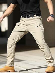 Pantalones Tácticos Militares Impermeables Cortavientos Cargo Casual - Caqui - Ver 1