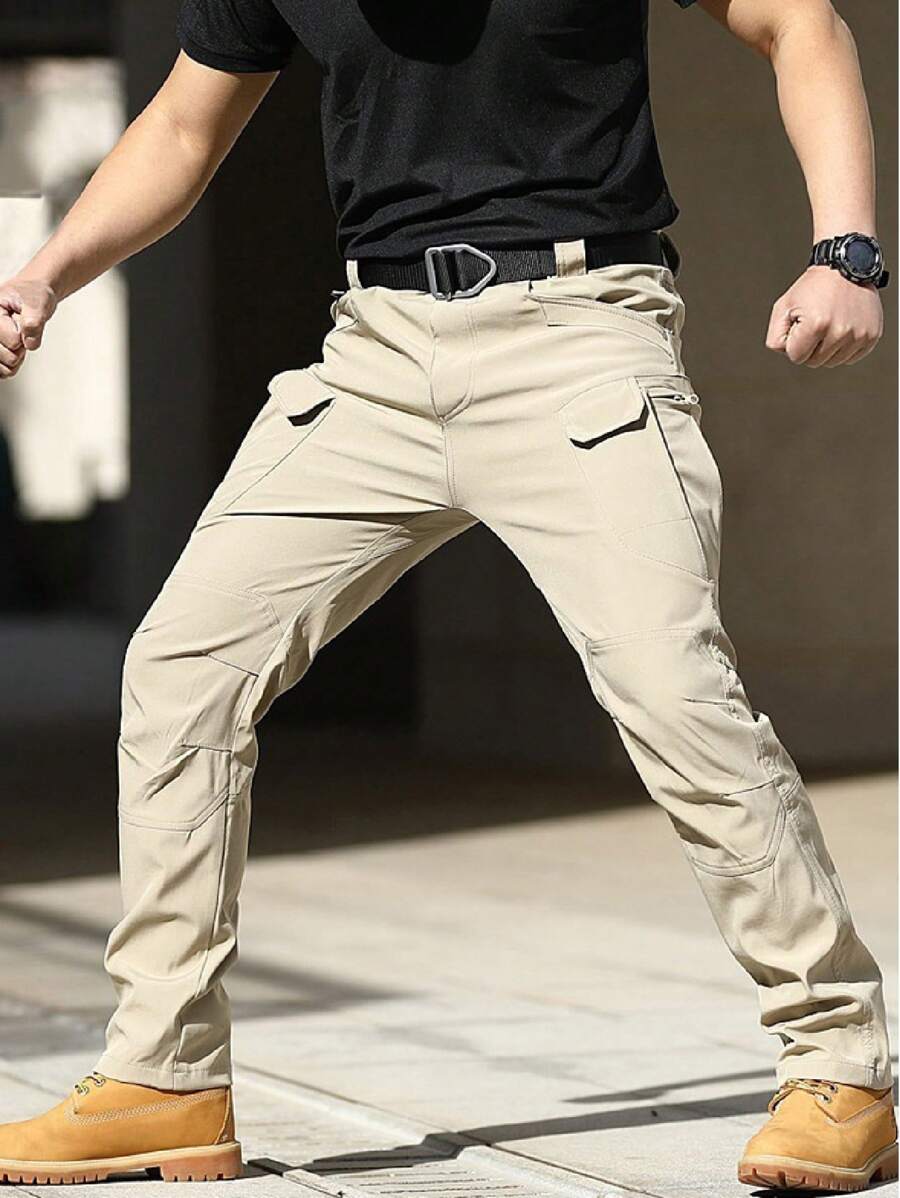 Pantalones Tácticos Militares Impermeables Cortavientos Cargo Casual - Caqui - Ver 1