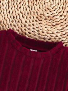 2 件装女婴休闲长袖上衣和喇叭裤套装，舒适时尚春秋季装