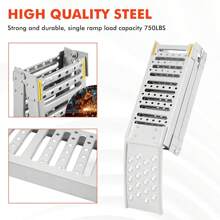 LILIIN Non si tiene suFolding Loading Ramp,78 x 10 Inch Portable ATV Ramps for Pickup Trucks, Steel Tri-Fold Car Ramp with Wheel Stops, Max 750LBS Capacity, 1PC