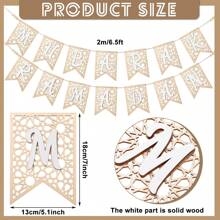 2 件 Eid Al-Adha Muharak 斋月穆横幅木制斋月穆装饰质朴珠子斋月卡里姆装饰横幅开斋节穆斯林派对装饰用品适用于家居装饰