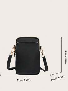 Bolsa transversal de ombro, peça única, casual simples e versátil, pequena bolsa quadrada de tecido Oxford de cor sólida, adequada para o lazer feminino nas ruas e no dia a dia