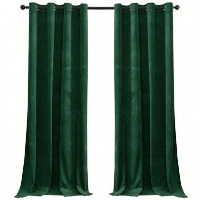 CYCMACO Cortinas internas de veludo  de 2 peças, cortinas blackout modernas para quarto com ilhós, cortina térmica com isolamento frio para sala de estar, quarto
