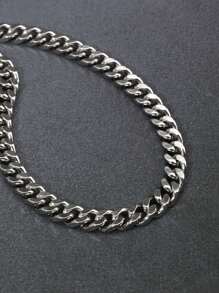 Stainless Steel European And American Cuban Chain Necklace For Men, Bohemian Ins Hip-Hop Exaggerated Stainless Steel Non-Fading Necklace NK Chain 4-Side Rough Chain