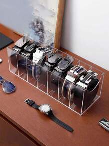 1 件亚克力腰带收纳盒，透明亚克力多隔层腰带收纳盒，男女通用家居收纳