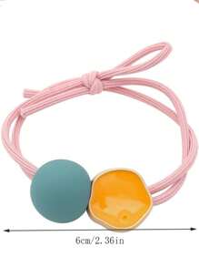 5pcs/Set Round Bead Mordant Color Elegant Hair Ties For Women (Random Color) Cute, Dopamine Ponytail Holders Hair Elastics Hair Rubber Bands Scrunchies Hair Rope Elastic Hair Tie, Hair Bobbles Hair Accessories Head Accessories Elastic Band - Multicolor - View 5