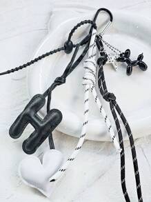 Love Letter Key Ring, Key Accessories With Multi-Color Braided Cord, Creative Items, Puppy Pendant, Luggage Keychain, Lanyard Accessories, Single Buckle Tassel Pendant Accessories, Cell Phone Pendant Travel Essentials Travel Accessories Vacation Summer Holiday Back To School