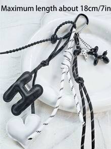 Love Letter Key Ring, Key Accessories With Multi-Color Braided Cord, Creative Items, Puppy Pendant, Luggage Keychain, Lanyard Accessories, Single Buckle Tassel Pendant Accessories, Cell Phone Pendant Travel Essentials Travel Accessories Vacation Summer Holiday Back To School