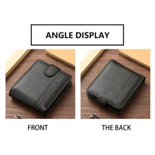 1 szt. Portfel męski, czarny, kawowy, brązowy, krótki portfel, portfel, prosty portfel męski w modzie, modny portfel na wiele kart, poziomy portfel z licowego ziarna, duża pojemność, smukły, trzykrotnie składany, miękki skórzany portfel, skórzany portfel z zamkiem błyskawicznym PU, nowy portfel na monety, biznesowy, miękki skórzany portfel