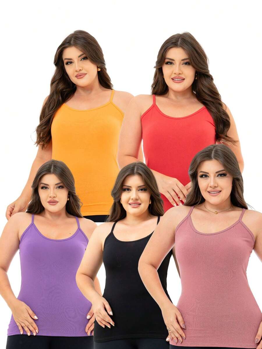 KIT 5 THIN STRAP BLOUSES - Hoa hồng cam - Xem 1