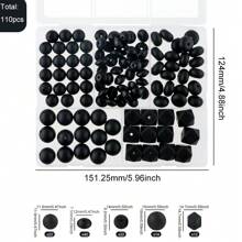 110PCS/盒硅胶珠同色系列各种尺寸圆珠扁豆珠多面体组合珠和珠子用于制作珠宝、DIY 手链、项链、耳环、钥匙扣、手机挂件和派对礼品配件 - 彩色 - 查看 17