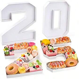 1 件手工制作的创意糖果拼盘，配有 0-9 数字和字母糖果盒，适合生日派对、毕业典礼、零食、派对装饰，适合家庭派对、单身派对和酒吧 KTV