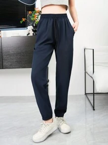 Women Quick Dry Workout Pants, Loose Fit Lightweight Drawstring Trousers, Breathable Summer Running 3/4 Leggings