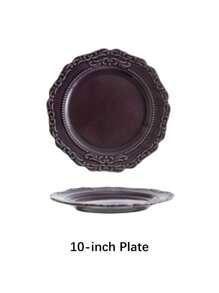 DearDali 手工巴洛克风格浮雕陶瓷餐具套装，家庭厨房意大利面盘甜品盘，酒店餐厅西餐盘，欧式早餐盘 - 彩色 - 查看 19