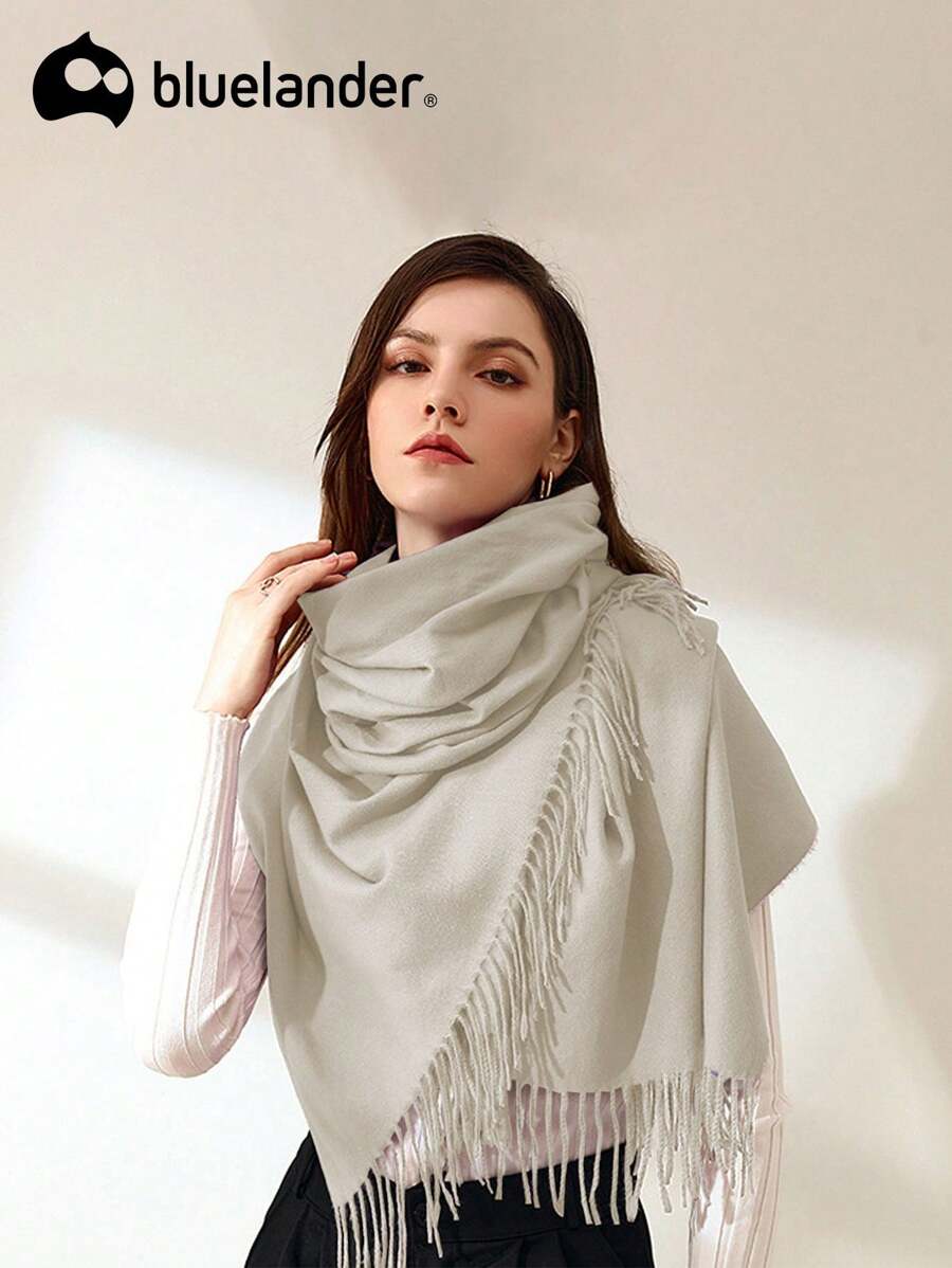 Bluelander Thick Winter Pashmina With Tassels, Windproof, And Fully Adjustable - Beige - View 1