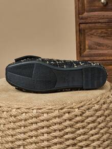 WHDXY Women's Square Toe Flat Shoes, Burgundy Bow Decor, Versatile, Wear With Straight Pants & Cute Tops, Soft Sole Driving Shoes, Elegant Spring/Autumn Flats - Black - View 7