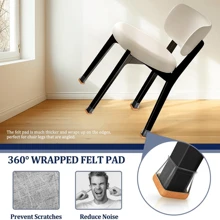8/16 piezas Protectores de piso para patas de silla de silicona. Tapas protectoras para patas de silla con fieltro talla grande resistente para evitar ruido y arañazos
