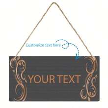 1 pieza, Letrero de madera personalizado con placa colgante, regalo personalizado con cualquier texto, citas, regalo divertido, letrero impermeable para interiores/exteriores, decoración exquisita, elegante, simple, vintage personalizada, única, regalo ideal para él/ella, novio, novia, papá, mamá, familia, amigos, aniversario, Día de San Valentín, Día de la Madre, cumpleaños, Día del Niño, Día del Padre, graduación, boda, inauguración de la casa, restaurante, sala de estar, dormitorio, oficina, salón de té, hogar, vacaciones de verano